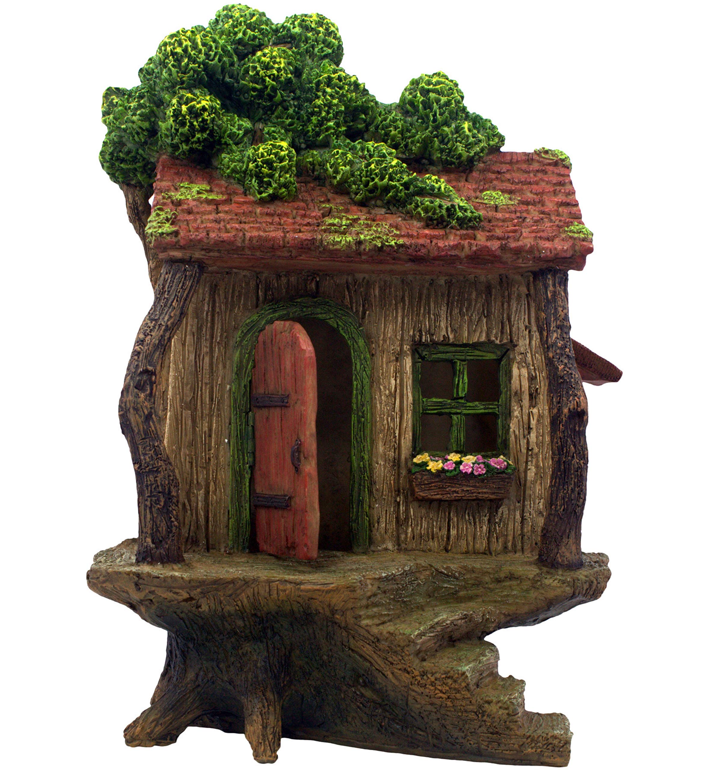 PRETMANNS Fairy Garden Tree House Outdoor Door Opens, 9"x 4" W High