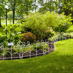 ARIFARO Decorative Garden Fence, 10 Pack, 14 ft Metal Flower Bed Border Fence, Small Fence for Garden Edging, No Dig Movable Panels for Lawn Patio Yard（13" H x 17" W ）