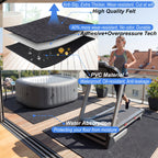Upgraded 80 * 80 inch Round Hot Tub Mat, Extra Large Inflatable Hot Tub Pad Outdoor Indoor, Waterproof Slip-Proof Backing, Absorbent Spa Pool Ground Base Flooring Protector Mat