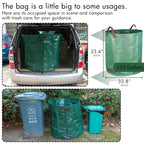 Gardzen 2 Pack 132 Gallon Yard Waste Bags Reusable Heavy Duty