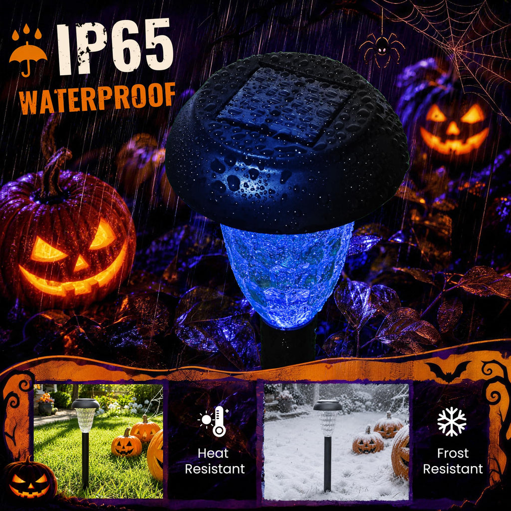TISEJOY Solar Lights Outdoor Waterproof for Pathway, 12 Pack Color Changing