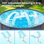 Pool Fountain for Above and In-Ground Pools, Dual Spray Waterfall Sprinkler Fountain, Above Ground Pool Accessories, Adjustable Waterfall Cooling and Relaxation
