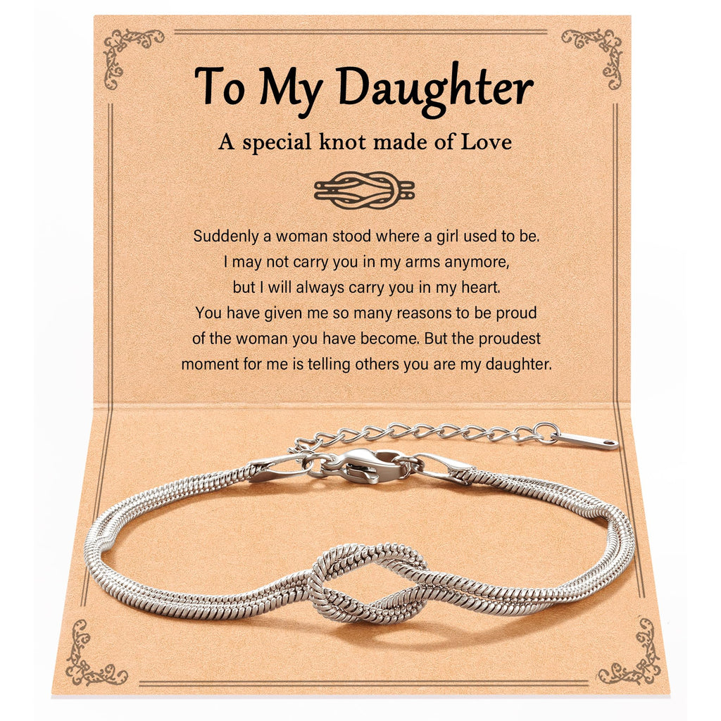 Daughter Gifts from Mom, Mothers Day Birthday Gifts Daughter Knot Bracelet