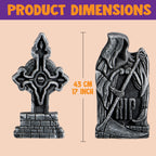 JOYIN 17” Halloween Decorations Outdoor Tombstones, 5 Pack Halloween Foam Graveyard Headstone Decorations with 12 Bonus Metal Stakes for Yard Lawn Outside Decor