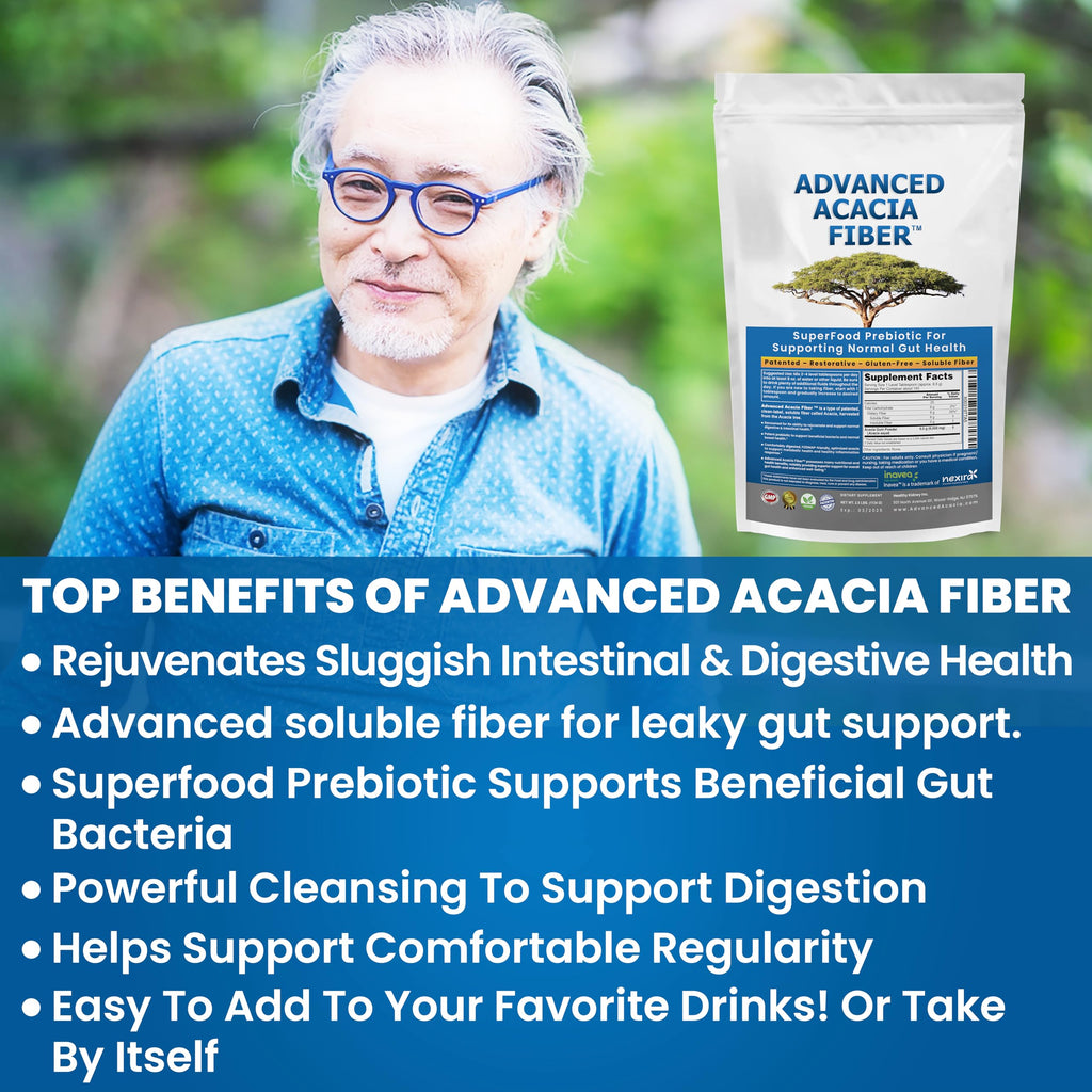 Advanced Acacia Fiber Powder 16oz Organic Soluble Fiber Leaky Gut Repair Powder. Natural Supplement for Gut Health, Regularity, Digestive Rejuvenation
