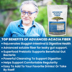 Advanced Acacia Fiber Powder 16oz Organic Soluble Fiber Leaky Gut Repair Powder. Natural Supplement for Gut Health, Regularity, Digestive Rejuvenation
