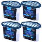 ZARPAX Moisture Absorber Activated Charcoal 10.5 oz/300g | Removes Moisture, Damp, Humidity & Odors | Odor Absorber | Moisture Trap for Bathroom, Closet, Kitchen & Small Spaces | Set of 4