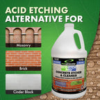 Eco Etch Pro Concrete Cleaner & Etcher Dissolver, Non-Toxic & Safe,1 Gallon