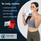 Archer MedTech CPR Keychain Face Shields with One-Way Valve, 50 Pack