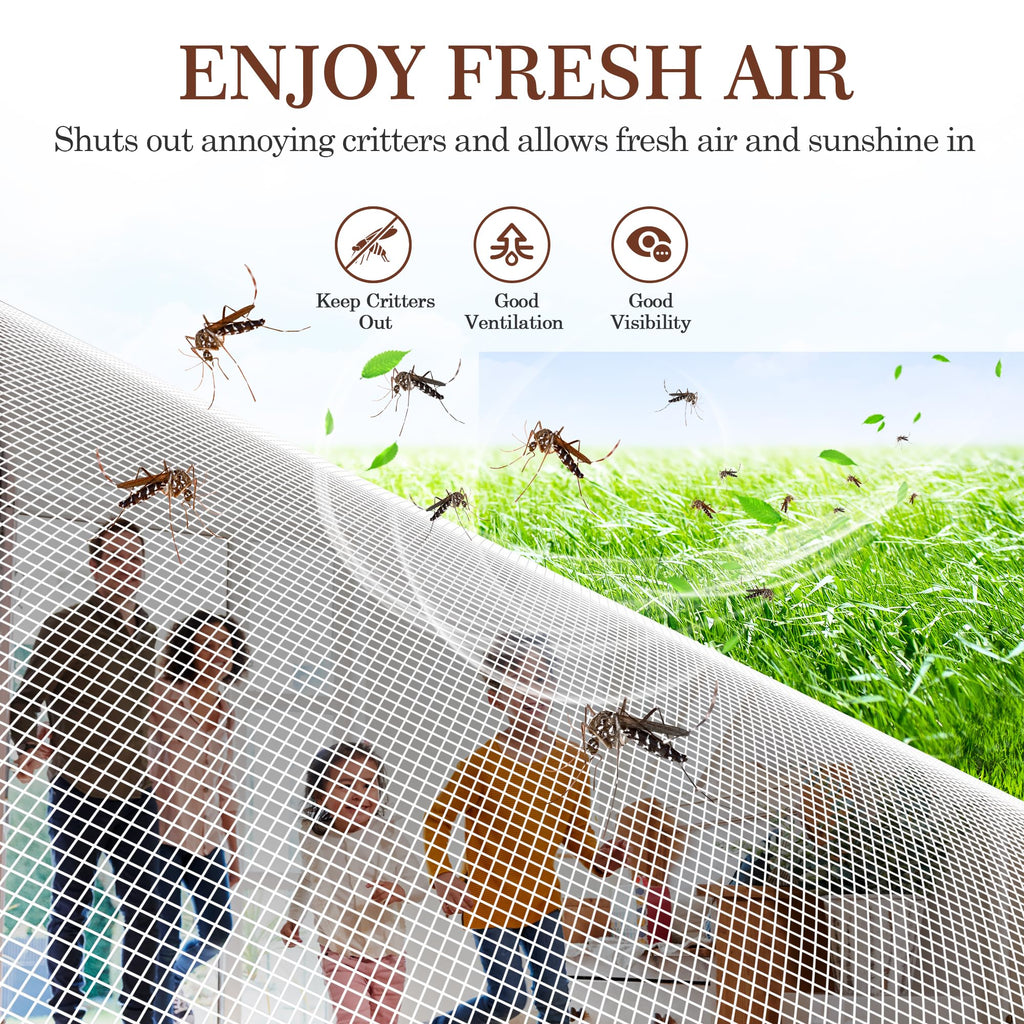 Yotache Door Screen with Magnets Fit Doors 60 x 80, Screen Size 62" x 81" Hanging Net for Patio Sliding Doors, White