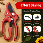 DUROX - Ratchet Pruning Shears, Garden Shears with 3X Cutting Power. Effort-Saving Heavy-Duty Anvil Pruners. Replaceable Blade Cutting Blade Design. Ideal Secateurs for Precise Trimming, Model DGR-01
