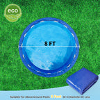 RAINDEWAY 8FT Pool Liners,Swimming Pool Ground Cloth,Multipurpose Round Tarp for Under Pool,Easy to Fold Pool Liner Pad for Above Ground Pool Mat Protector Pad Prevents Punctures Pool,Durable,Blue