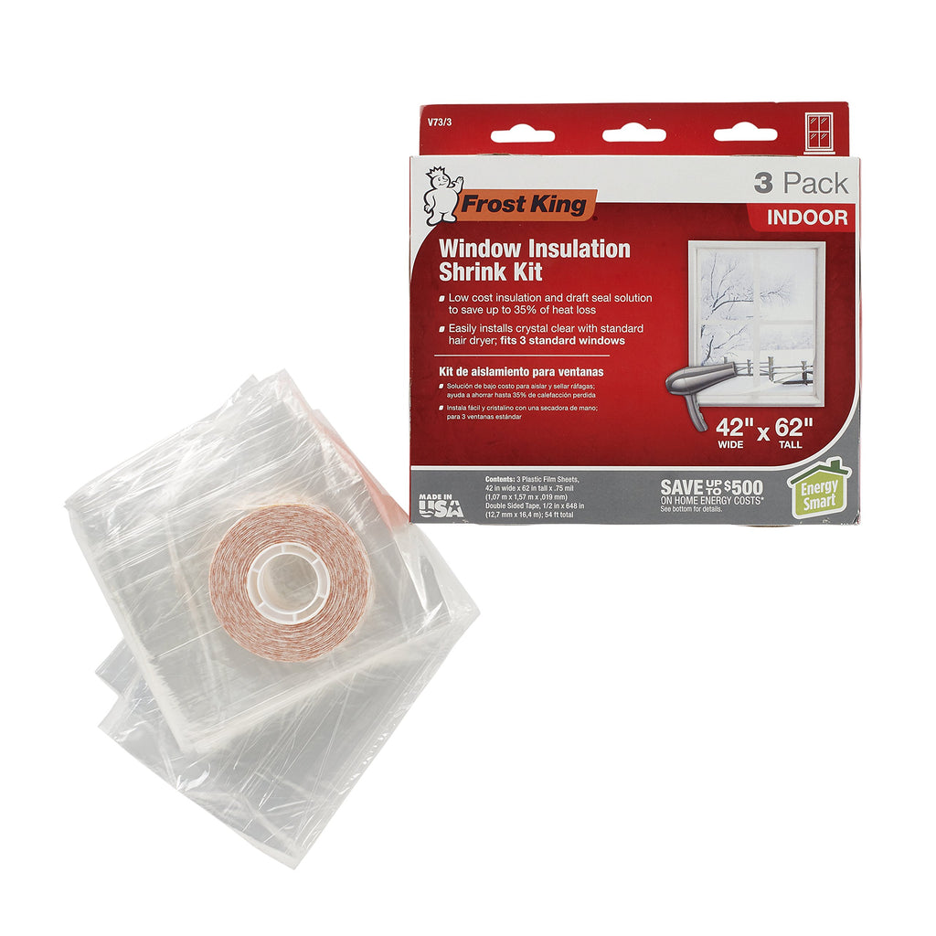 Frost King V73/3H Shrink Window Kit, Indoor, 42 x 62 in, 9 Pack