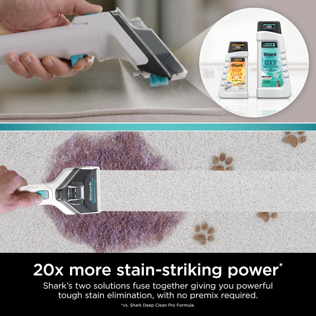 Shark StainStriker Cleaning Solution Bundle for Portable Cleaners, Carpet and Area Rug Formula, Instantly Eliminates Odors, Includes 32 oz OXY Multiplier and 16 oz Deep Clean Solution, PXCMBUNDLE
