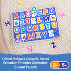 Melissa & Doug® Ms. Rachel™ Wooden Phonics Alphabet Sound Puzzle with Light-Activated Sound Effects, 24-Piece Toddler Toys for Boys and Girls Ages 2+ Years - FSC Certified