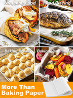 SMARTAKE 200 Pcs Parchment Paper Baking Sheets, 16x24 Inches Non-Stick Precut Baking Parchment, Suitable for Baking Grilling Air Fryer Steaming Bread Cup Cake Cookie and More (White)