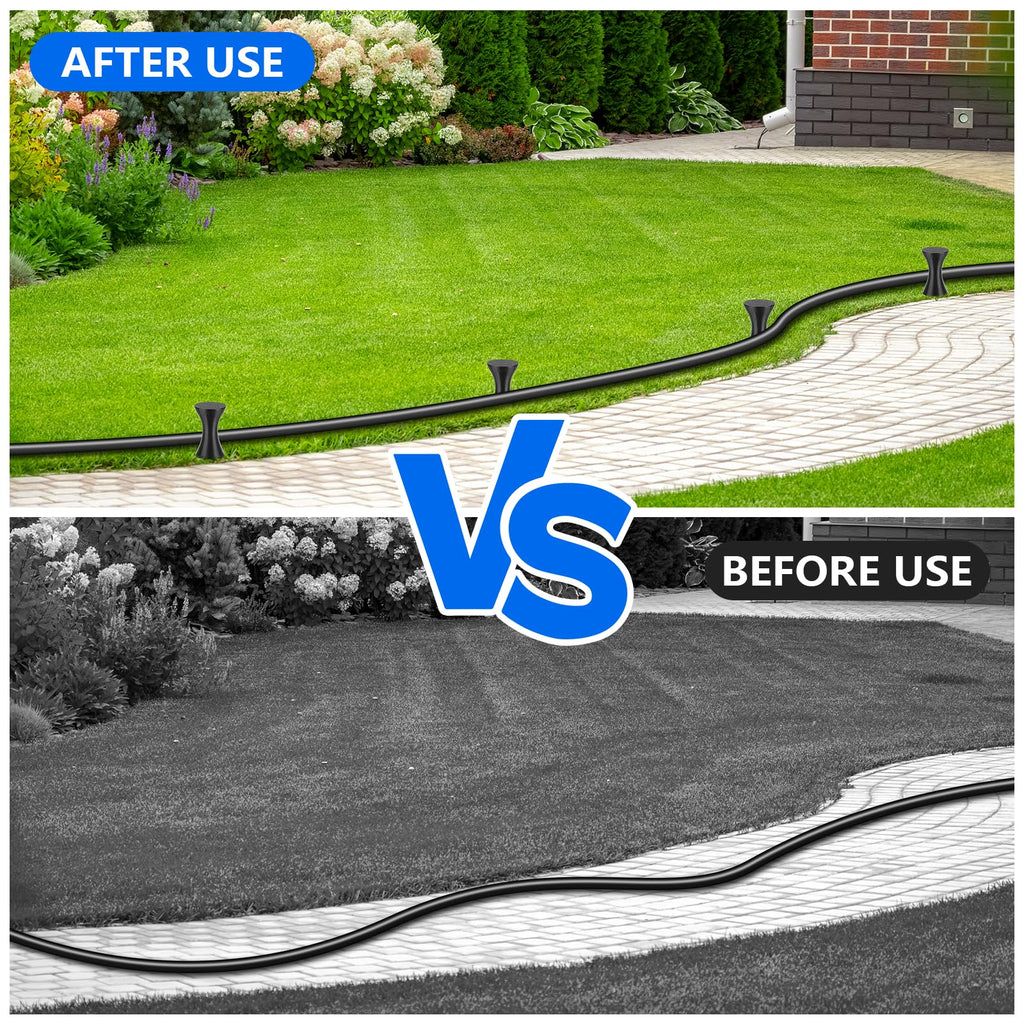 5-Piece Garden Hose Guide for Plant Protection, Interlocking PETG Guide for Guiding Water Hoses, Flower Bed Liner, Tool-Free Assembly