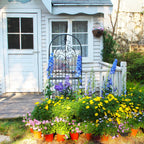 SCENDOR Garden Trellis for Climbing Plants 70.8" H x 25.6" W Metal Wrought Iron Outdoor Wall Panel for Vines Flowers Elegant Accent Decorative Garden Structure