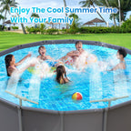 Pool Fountain for Above and In-Ground Pools, Dual Spray Waterfall Sprinkler Fountain, Above Ground Pool Accessories, Adjustable Waterfall Cooling and Relaxation