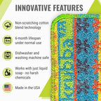Wet-it! Skrubba 6-Pack Reusable Dish Scrubbers – Non-Scratch Scouring Pads for Kitchen & Household – Eco-Friendly, Dishwasher Safe Scrub Sponges for Dishes, Pots & Pans (Vogue)
