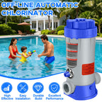 SeaSlep Off-Line Automatic Pool Chlorinator with Adjustable Output, Automatic Chlorine Feeder with 9.0 Lbs Capacity,Easy to Install Off Line Chlorinator for Inground Pool,Compatible with Hayward(Blue)
