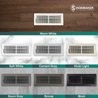 Shoemaker 4x12 Floor Register – Storm Gray Heavy Duty Metal Floor Vent Cover for Home Floors - Premium Forced Air Vent Covers