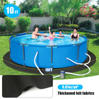 Whmayai 10ft Round Pool Liner Pad, 280g/㎡ Thickened Heavy Duty Above Ground Swimming Pool Ground Cloth, Under Pool Mat Protector for Bottom, Extend Liner Life