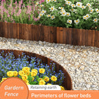 GHWIE Wooden Garden Fence Wood Garden Edging Border Decorative Landscape Border Edging,Planting Tree Fence Yard Patio Path Edging Landscape Edging Flower Bed Fences-11.8'' H x 48'' L (1PACK)