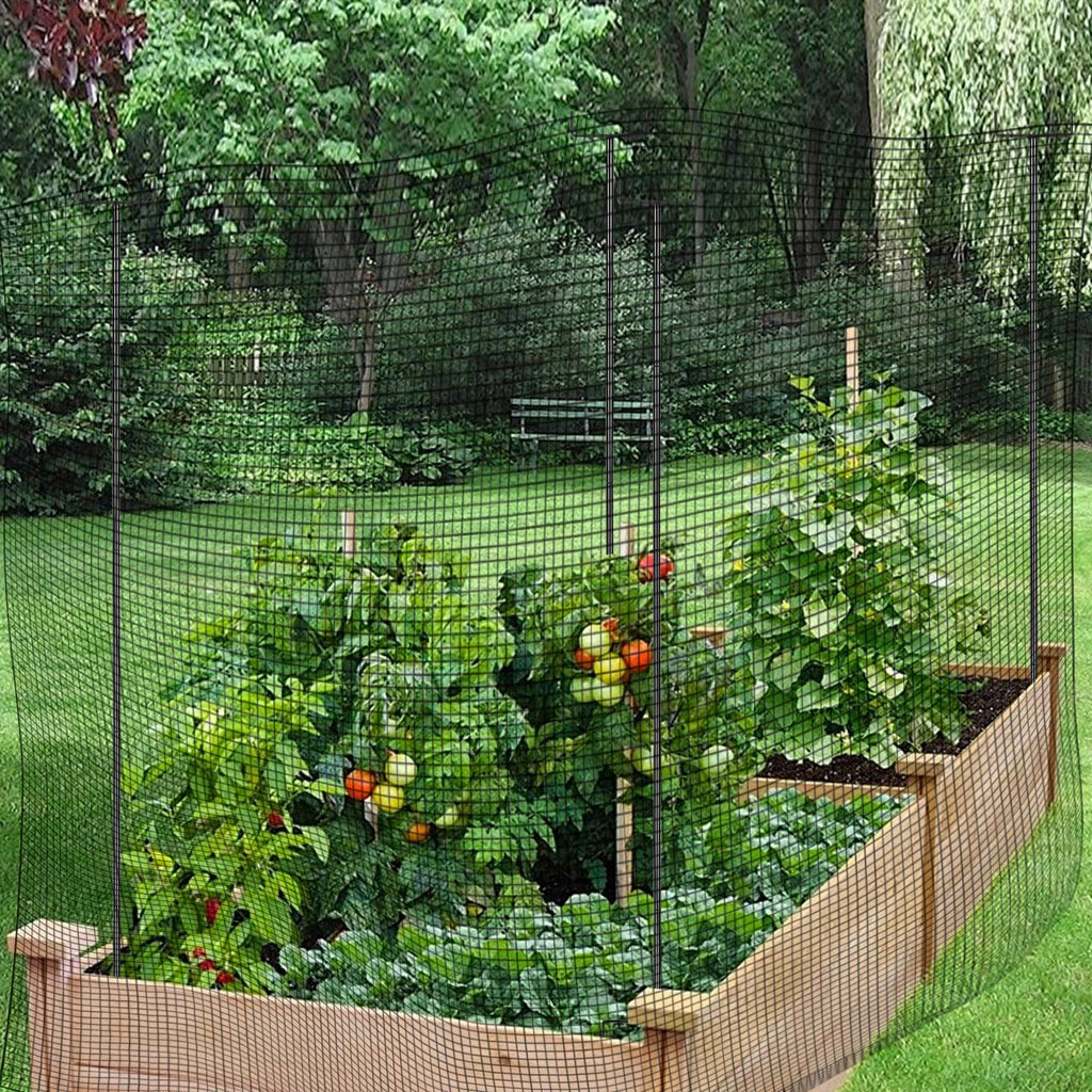 4Pack 6.56ft Metal Garden Netting Support Stakes,Heavy Duty Garden Stakes for Netting Garden Netting Pole with Rustproof for Support Fruits Garden Bed Plant Net