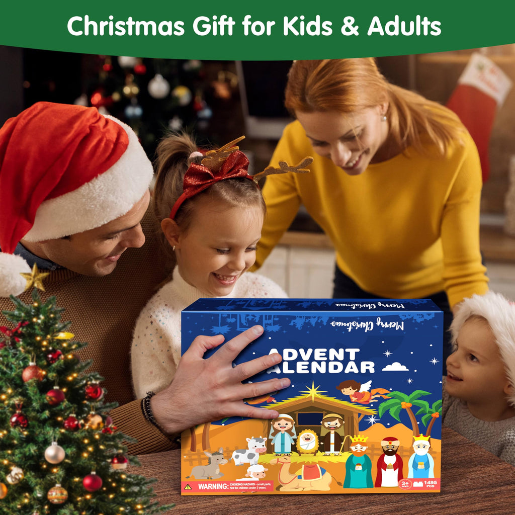 Nativity Advent Calendar 2026 Kids – 24 Days Building Blocks Kits Countdown Gifts, Christmas Stocking Stuffer Building Toys for Boys, Girls, Teens & Adults Ages 6+