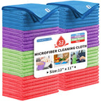 HOMERHYME Microfiber Cleaning Cloth, 52 Pack Cleaning Rags,12" X 11" Lint Free Dish Towels Wash Cloths, Reusable Microfiber Towels for Home and Kitchen Bathroom Apartment Cleaning Supplies, Assorted