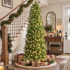 SHareconn Prelit Artificial Pencil Christmas Tree 6FT & Warm White Lights