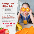Barlean's Omega Pals Eye Health Liquid, Tangerine Flavored Omega 3 for Kids, Fish Oil Supplement with 500 mg of EPA & DHA Plus Lutein & Zeaxanthin Vitamins for Blue Light Support, 8 oz