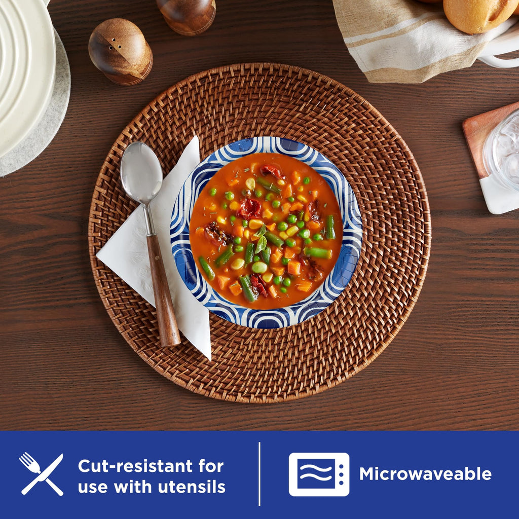 Dixie Ultra, Large Paper Bowls, 20 Oz, 150 Count (6 packs of 25 bowls), Microwave Safe, Compostable, Disposable Bowls Great For Breakfast, Lunch, And Dinner Meals