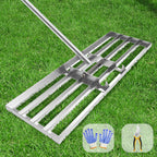 Dremmt Lawn Leveling Rake 45"x10" Lawn Leveler Ground Full Stainless Steel Leveling Landscape Rake Topdressing Spreader Levelawn Tool for Backyard, Garden, Golf Couse, Farm, Pasture
