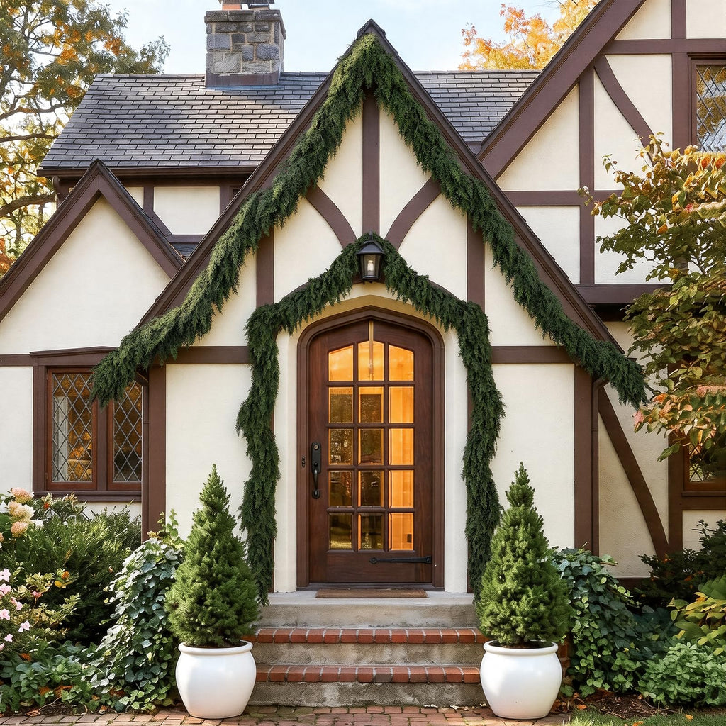 9Ft Christmas Cedar Garland, Real Touch Soft Greenery Christmas Decorations