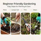 Garden Tool Set, Wicker Basket, Raised Bed Gardening, Women's Garden Gift