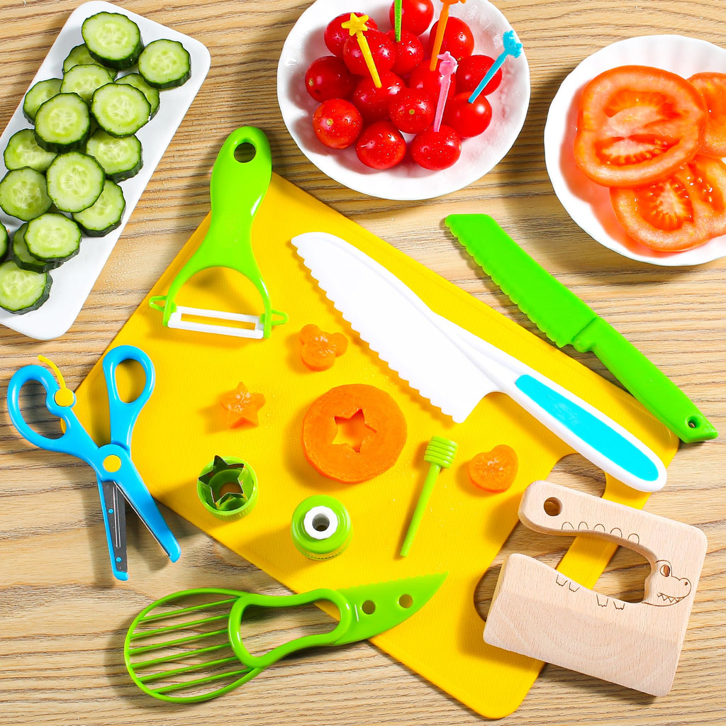 40Pcs Kids Knife Set for Real Cooking | Montessori Kitchen Tools | Age 4-12