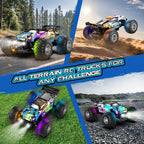 All Terrain Remote Control Car for Boy with LED Lights 2 Batteries 20 KM/H
