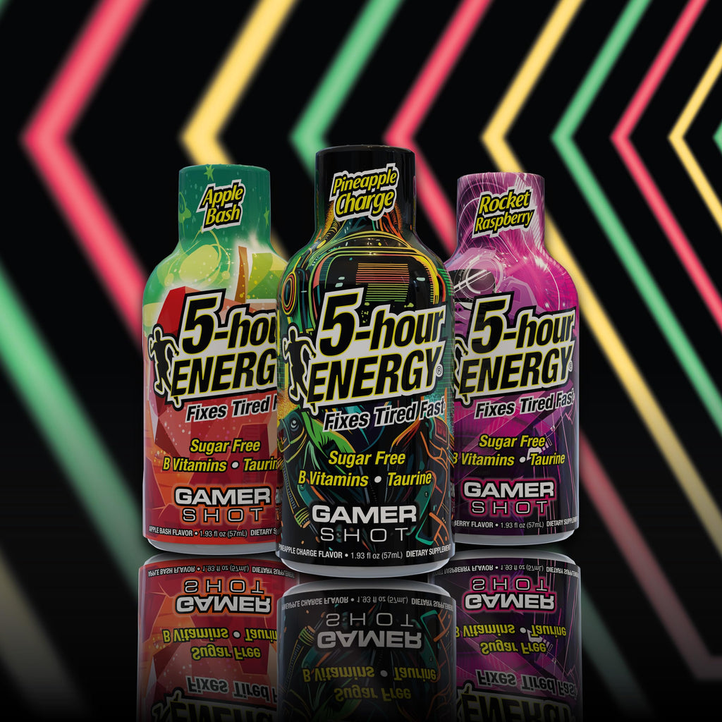 5-Hour Energy Gamer Shots Variety Pack, 30 Count (1.93 fl oz) - Extra Strength Apple Bash, Rocket Raspberry, Pineapple Charge Flavors