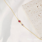 Family Birthstone Necklace for Women, Mom Birthstone Necklace 1 to 6 Stones