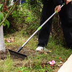 WORKPRO 65 Inch Bow Rake, 17-Tine Metal Head Rake with Adjustable Handle