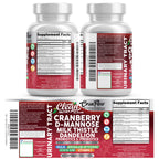 Cran Flow Cranberry Pills for Urinary Health D-Mannose Milk Thistle Dandelion Inulin Vitamin C Prebiotics and Probiotics Bladder Support By Clean Nutra