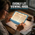 MagniPros 5X Rechargeable Large Ultra Bright LED Page Magnifier with Anti-Glare Lens & 3 Color Light Modes, Relieve Eye Strain- Ideal for Reading Small Prints, Low Vision, Seniors