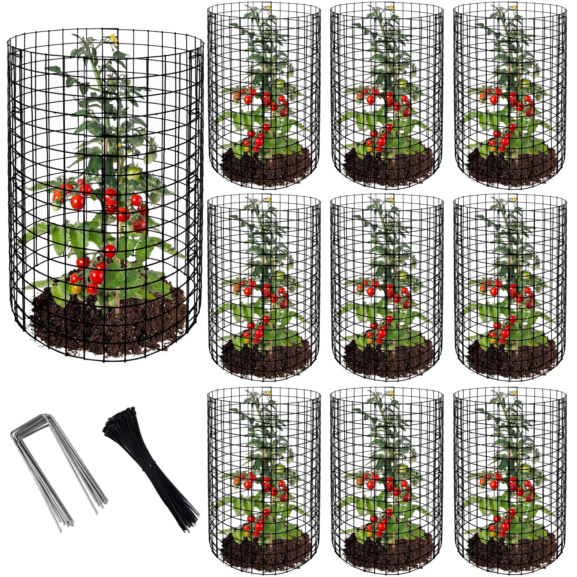 Adnee 10 Packs Wire Plant Protector from Animals - 20" H X 12" D Metal Mesh Plant Cage Covers - Sturdy Garden Bunny Barricades Chicken Wire Cloche for Plants Shrubs Vegetables Flowers