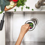 OXO Good Grips 2‑in‑1 Sink Strainer Stopper, Sink Drain Strainer for Kitchen