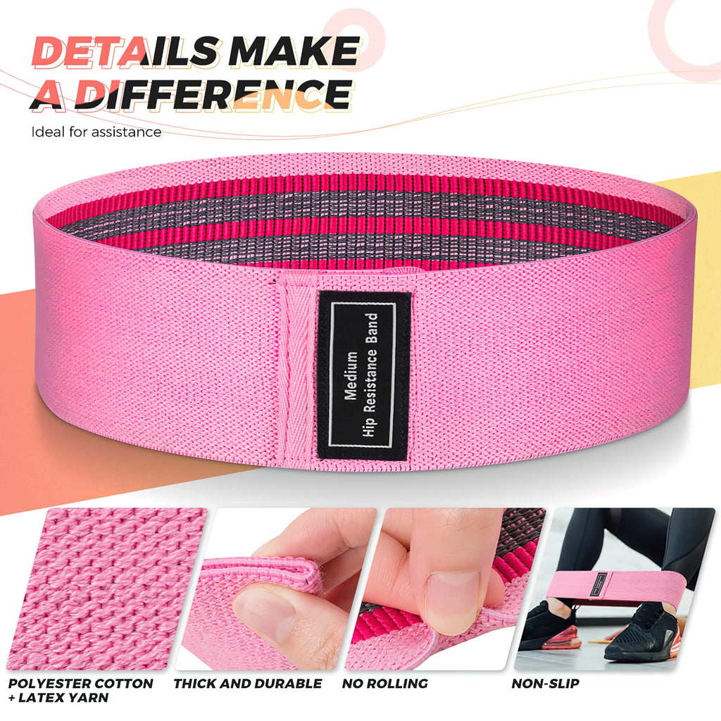 Renoj Resistance Bands, Yoga Starter Sets for Women and Men, 3 Set of Stretch Exercise Workout Bands for Booty Legs, Elastic Pilates Flexbands