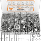 INCLY 1000PCS Aluminum Pop Rivets Assortment Kit with Washers