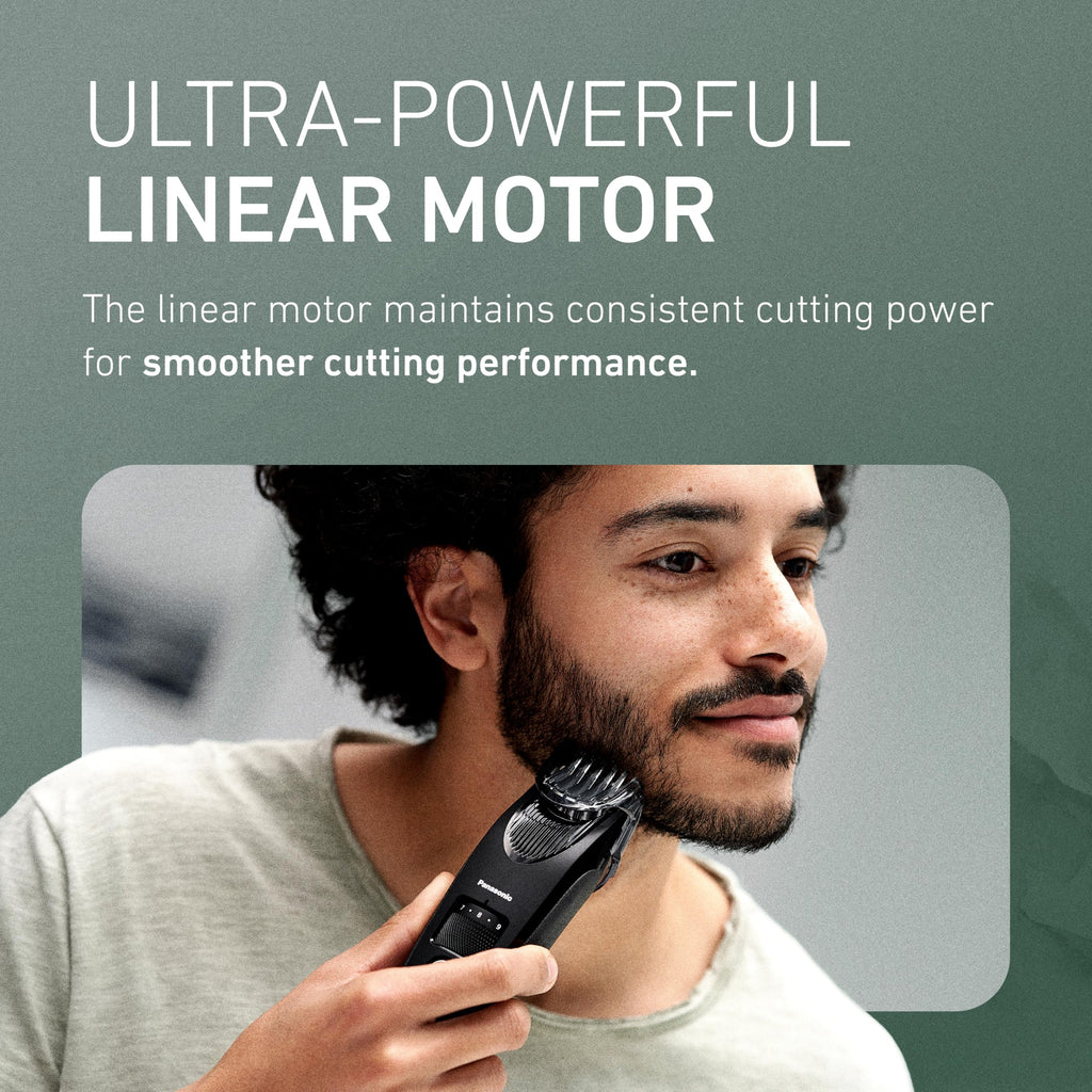 Panasonic Beard Trimmer for Men Cordless Precision Power, Hair Clipper with Comb Attachment and 19 Adjustable Settings, Washable, ER-SB40-K, 0.5-10mm lengths, 1 Pack