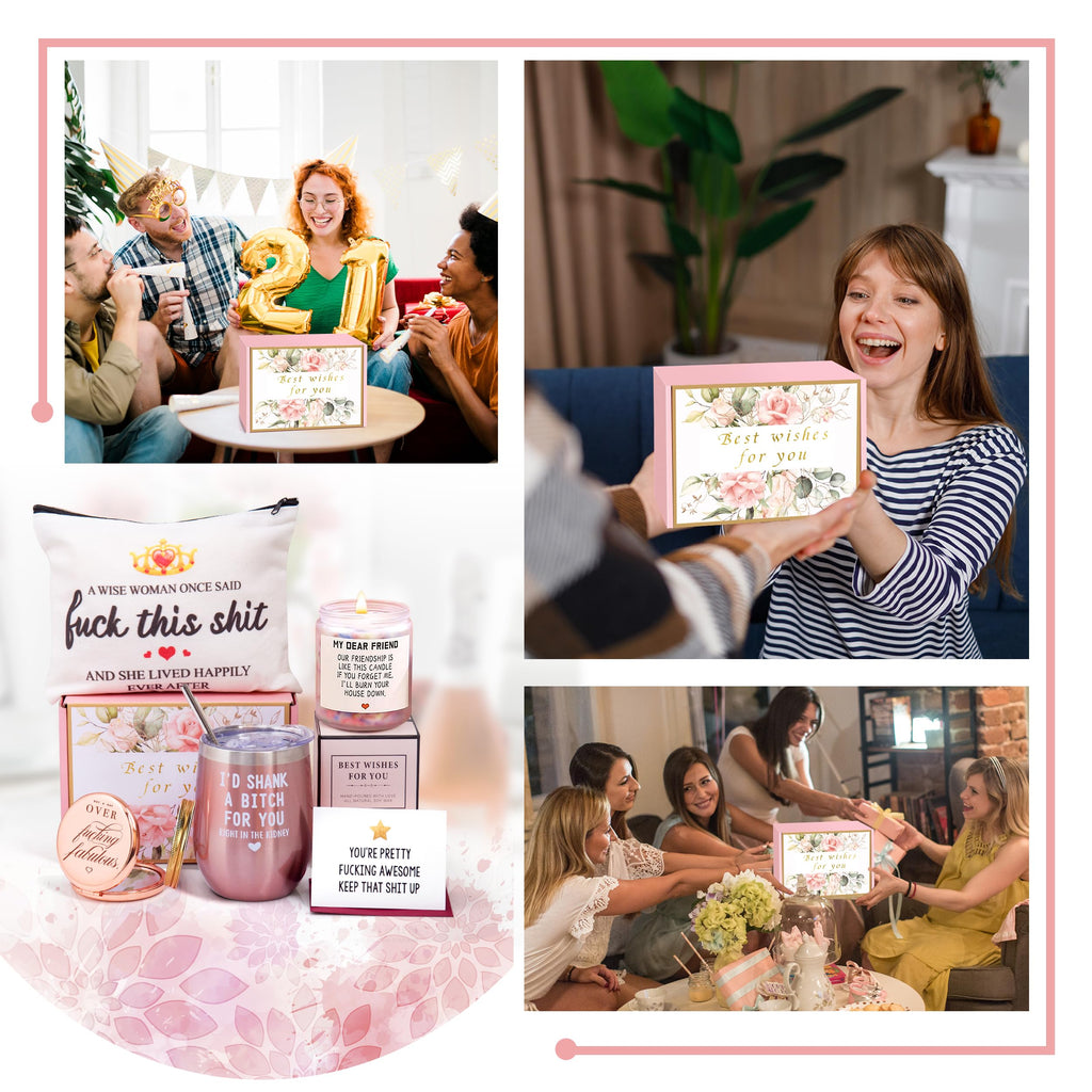 Birthday Gifts for Women Best Friends, Friendship Gifts for Women BFF Female Friends Sister Gift from Sister Lavender Scented Candles Christmas Basket